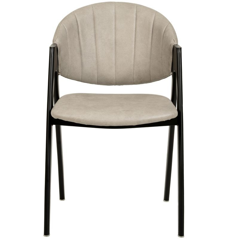 LeisureMod Savor Collection Modern Dining Chair in Toupe Front View.
