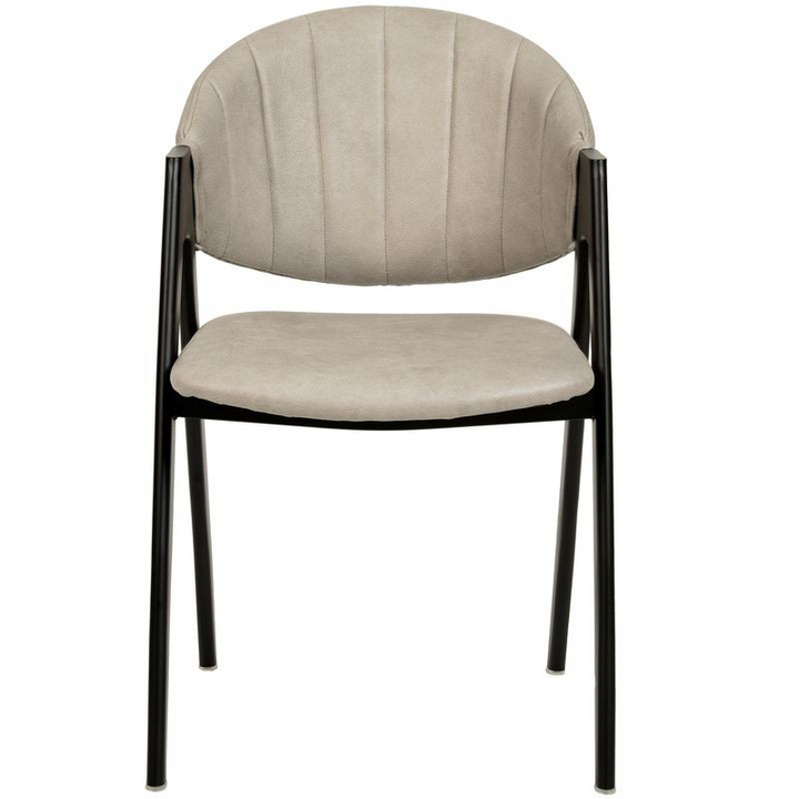 LeisureMod Savor Collection Modern Dining Chair in Toupe Front View.