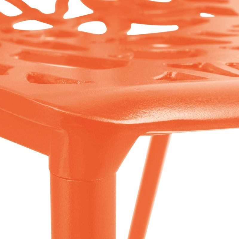 LeisureMod Modern Devon Aluminum Chair Orange Zoomed.