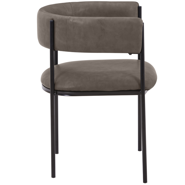 LeisureMod Cyril Collection Modern Chair in Charcoal Side View.