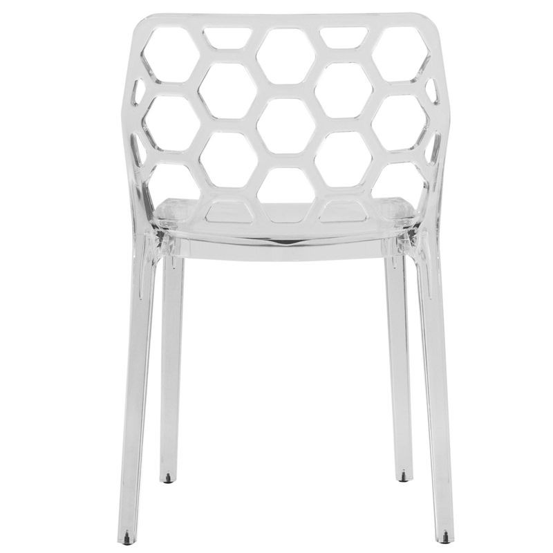 LeisureMod Modern Dynamic Dining Chair, Set of 2 Clear Photo.
