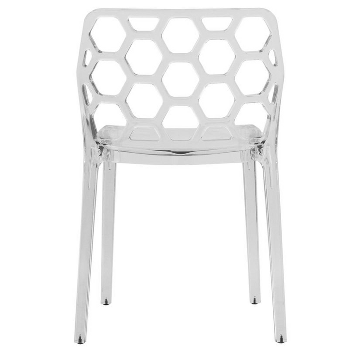 LeisureMod Modern Dynamic Dining Chair, Set of 2 Clear Photo.
