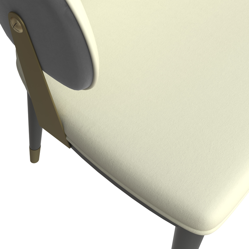 LeisureMod Aria Series Modern Dining Chair in Grey Closeup.