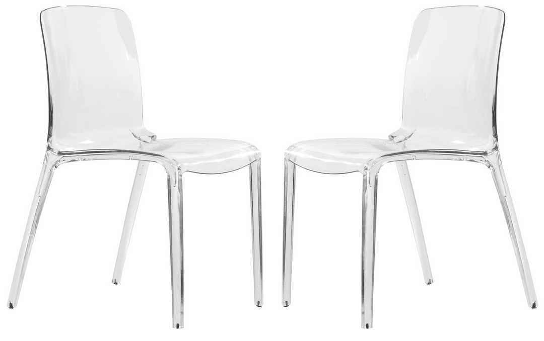 LeisureMod Murray Modern Dining Chair, Set of 2 Clear