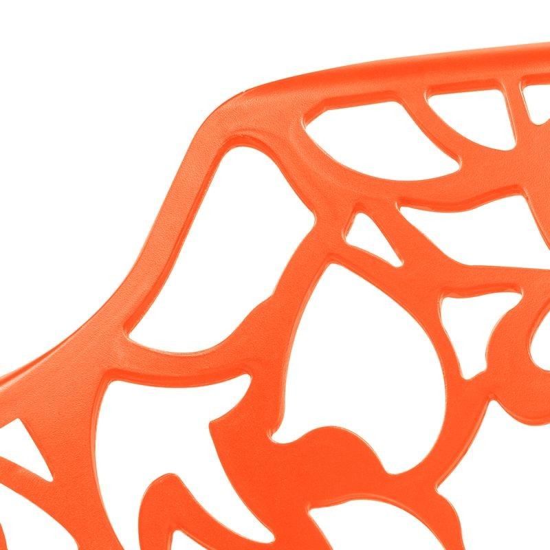 LeisureMod Modern Devon Aluminum Armchair Orange Closeup.
