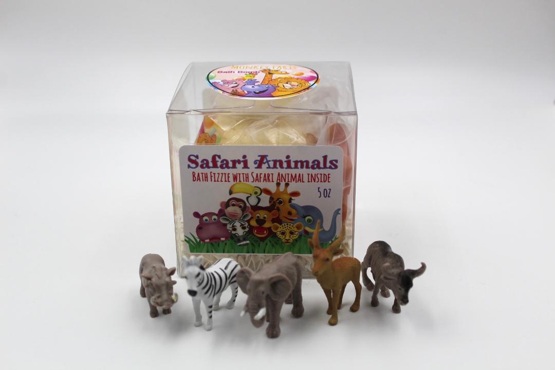 Kids Bath Bomb with Safari Animal Toy Inside - Extra Large 8-9 oz.
