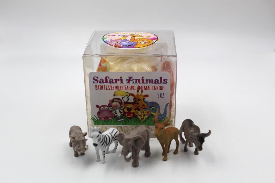 Kids Bath Bomb with Safari Animal Toy Inside - Extra Large 8-9 oz.