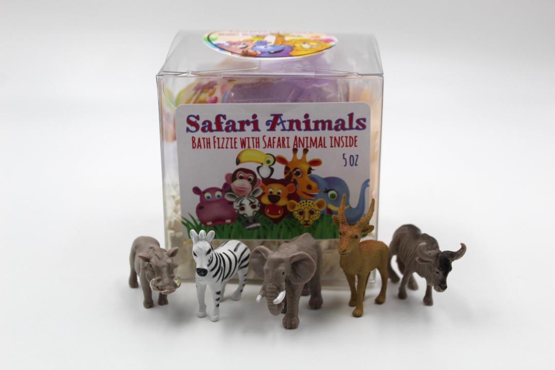 Kids Bath Bomb with Safari Animal Toy Inside - Extra Large 8-9 oz.
