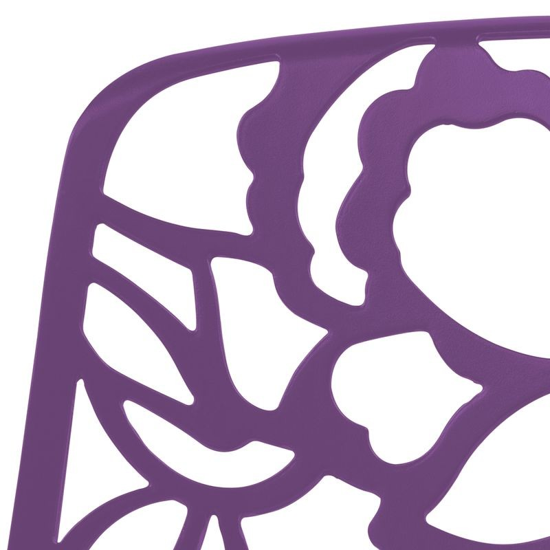 LeisureMod Modern Devon Aluminum Chair Purple Closeup.