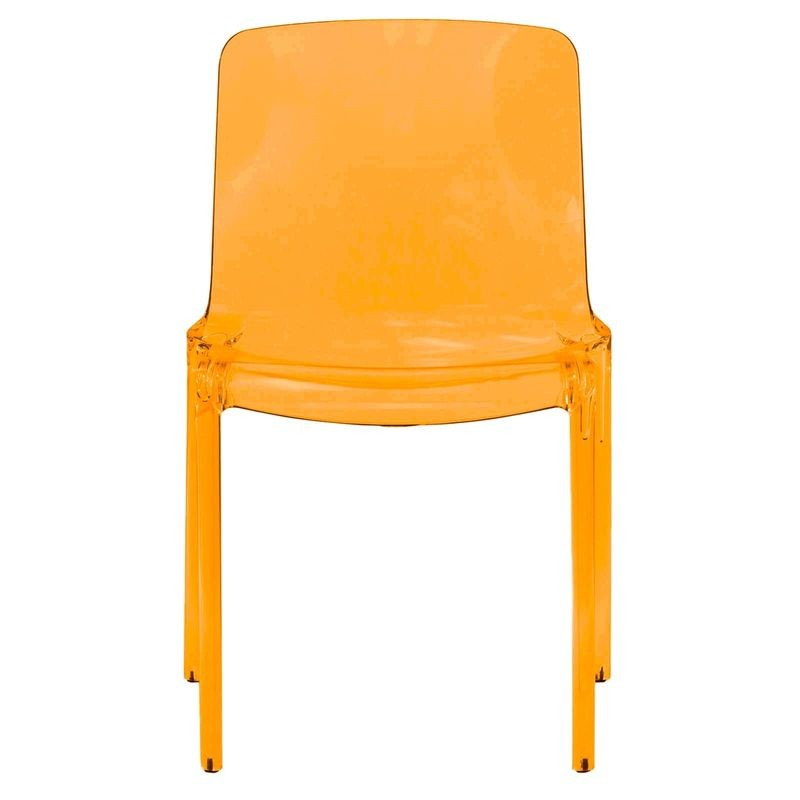 LeisureMod Murray Modern Dining Chair Orange Front View.