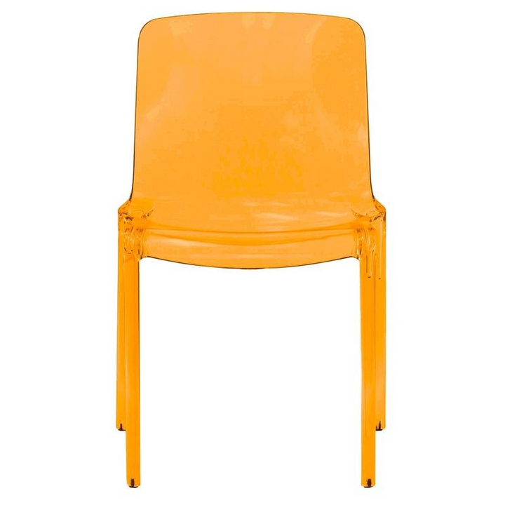 LeisureMod Murray Modern Dining Chair Orange Front View.