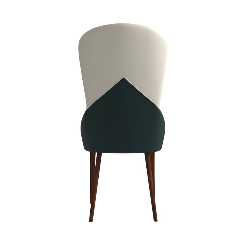 LeisureMod Havana Collection Modern Wooden Dining Chair in Green Back Photo.