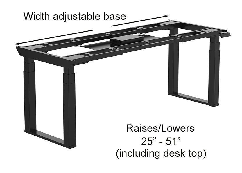 Sophisticate Electric Lift Solid Wood Executive Desk Diagram