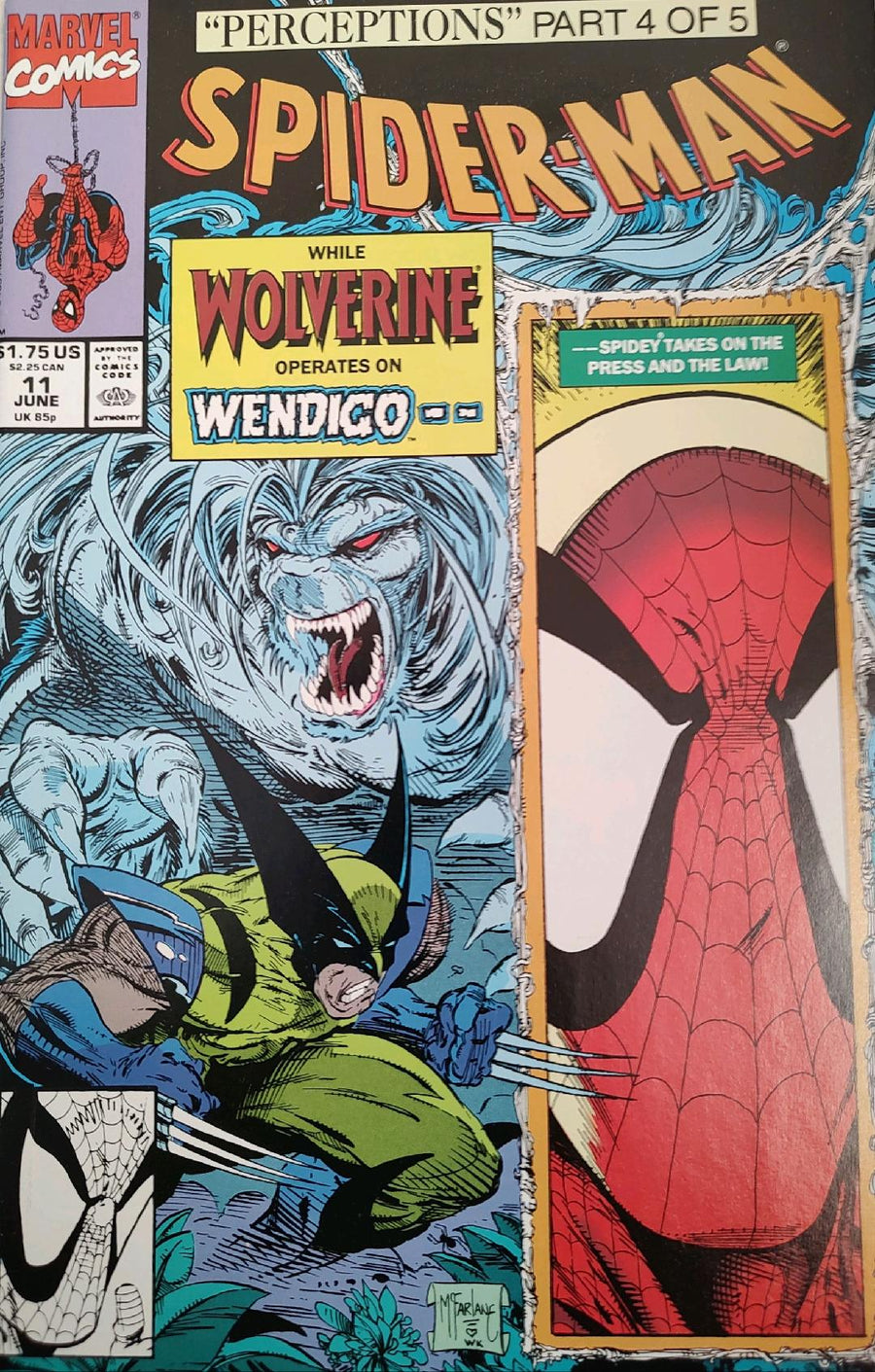 Spiderman #11 Wolverine Comic Book Cover