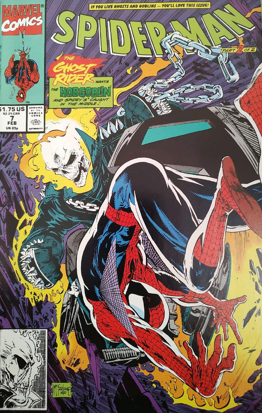 Spiderman #7 Ghost Rider Comic Book Cover