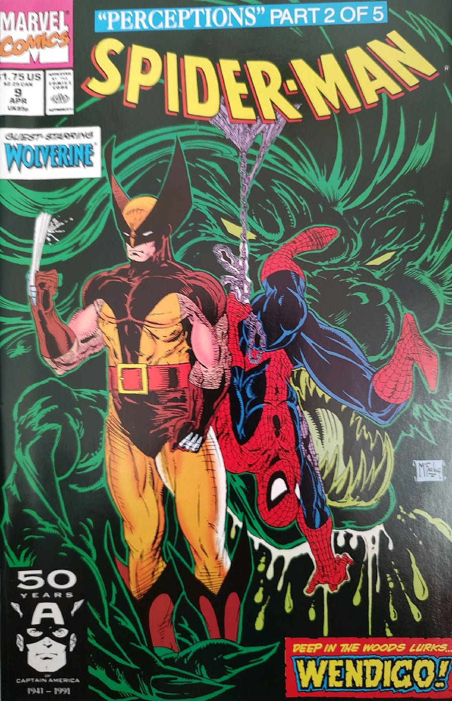 Spiderman #9 Wolverine Comic Book Cover