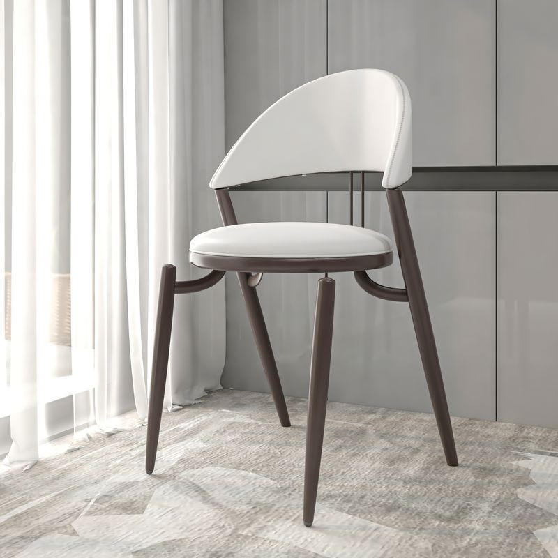 LeisureMod Venice Collection Modern Dining Chair In White with Background.