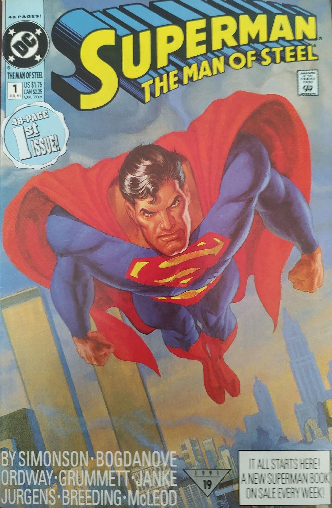 Superman The Man of Steel #1 Comic Book Cover