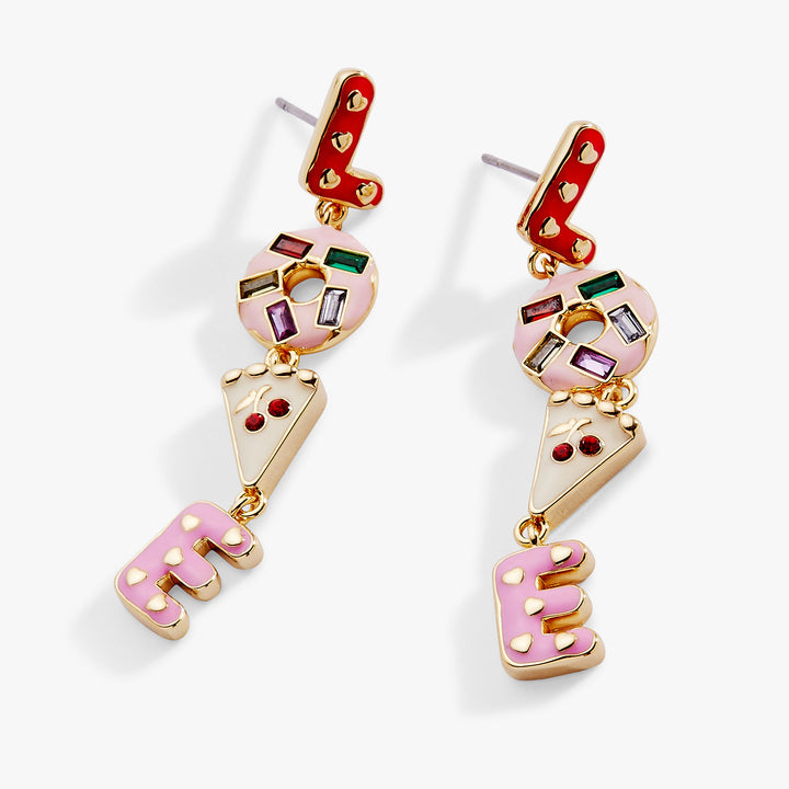 Sweet Shop 'Love' Linear Drop Statement Earrings