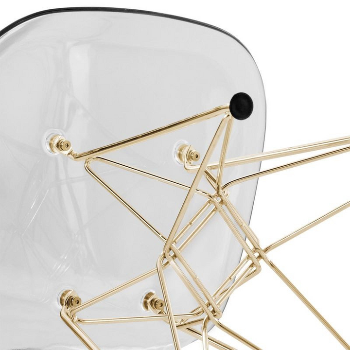 LeisureMod Cresco Molded Eiffel Side Chair with Gold Base Zoomed In.