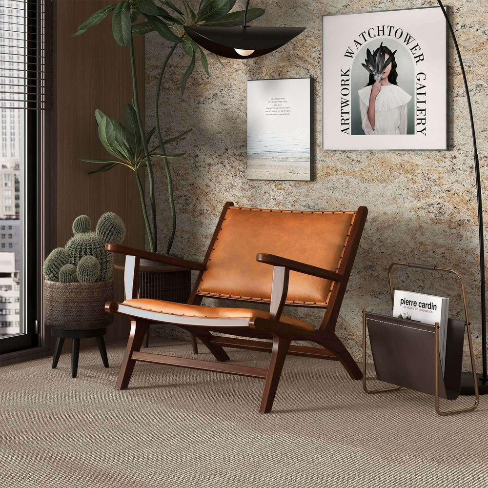 Daniel Leather Armchair in Room.