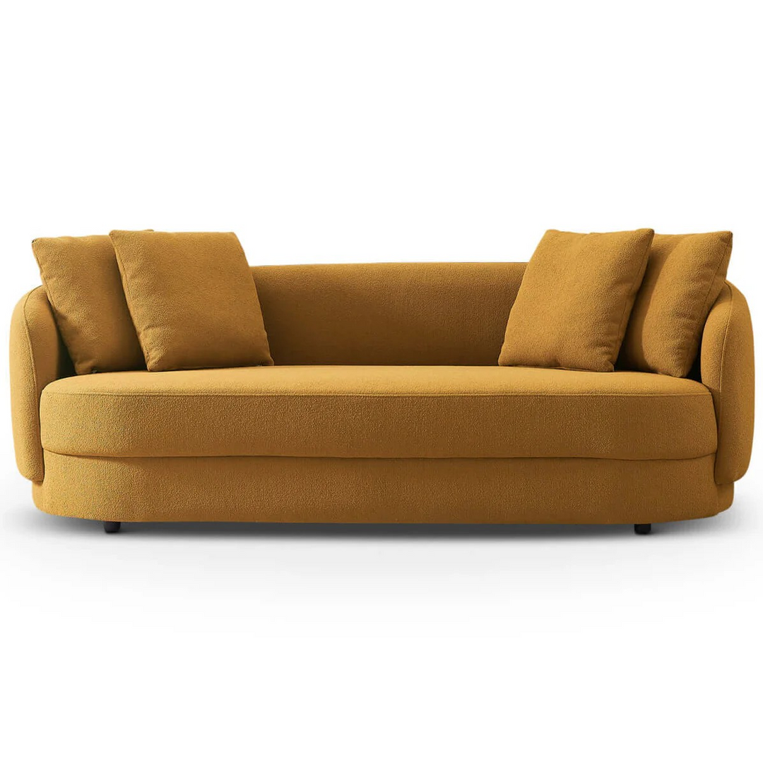 Dylan Modern French Gold Boucle Sofa without Background.