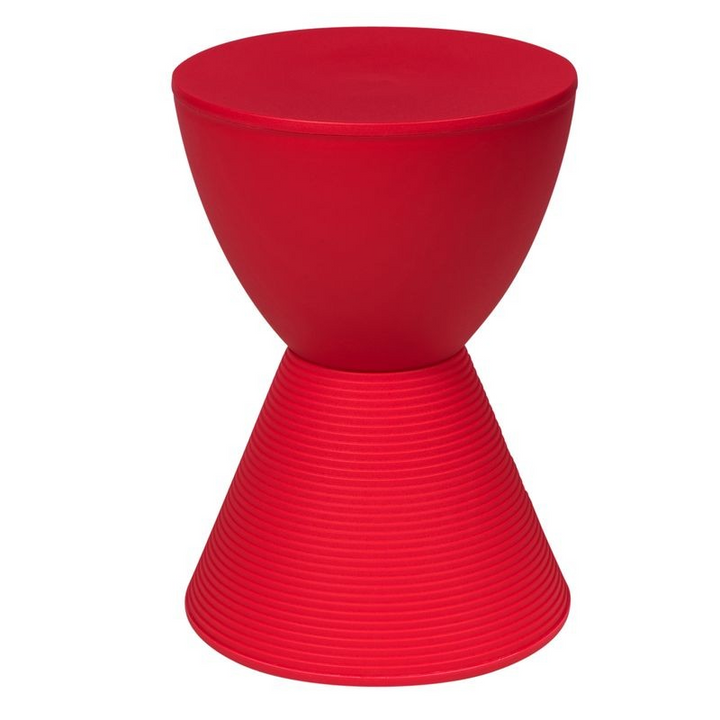 LeisureMod Modern Round Boyd Side Table Red