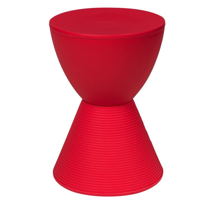 LeisureMod Modern Round Boyd Side Table Red