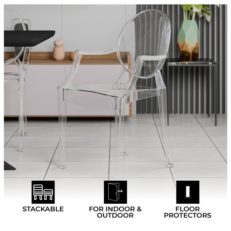 LeisureMod Carroll Modern Acrylic Dining Side Chair Description.
