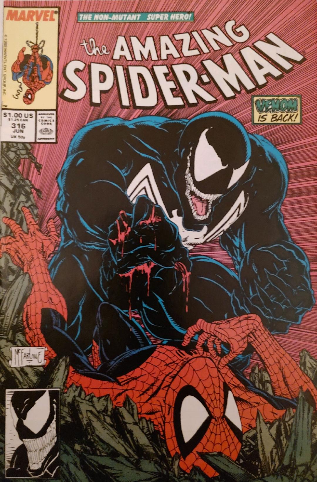 The Amazing Spiderman #316 Venom Comic Book Cover