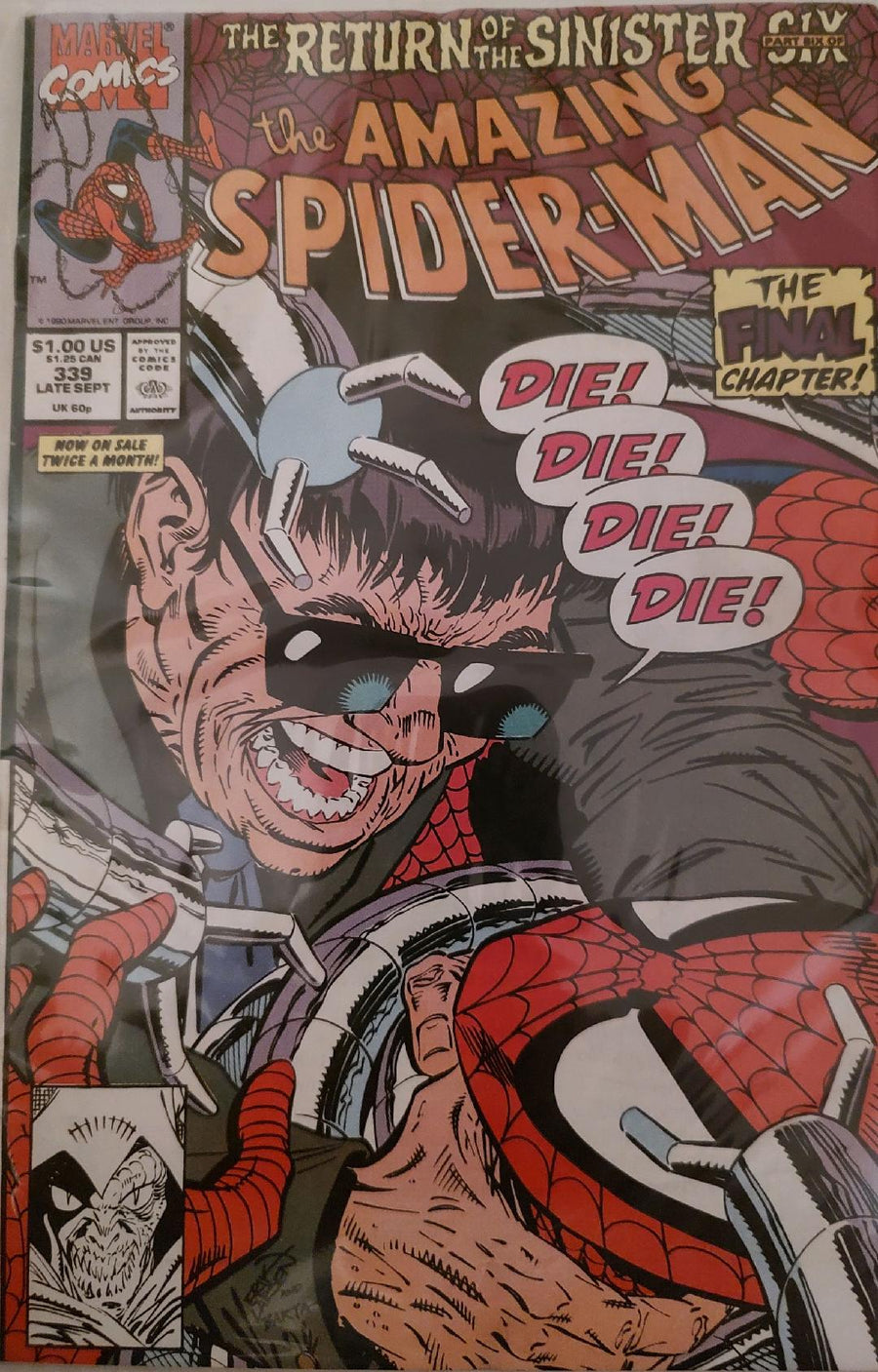 The Amazing Spiderman #339 Comic Book Cover