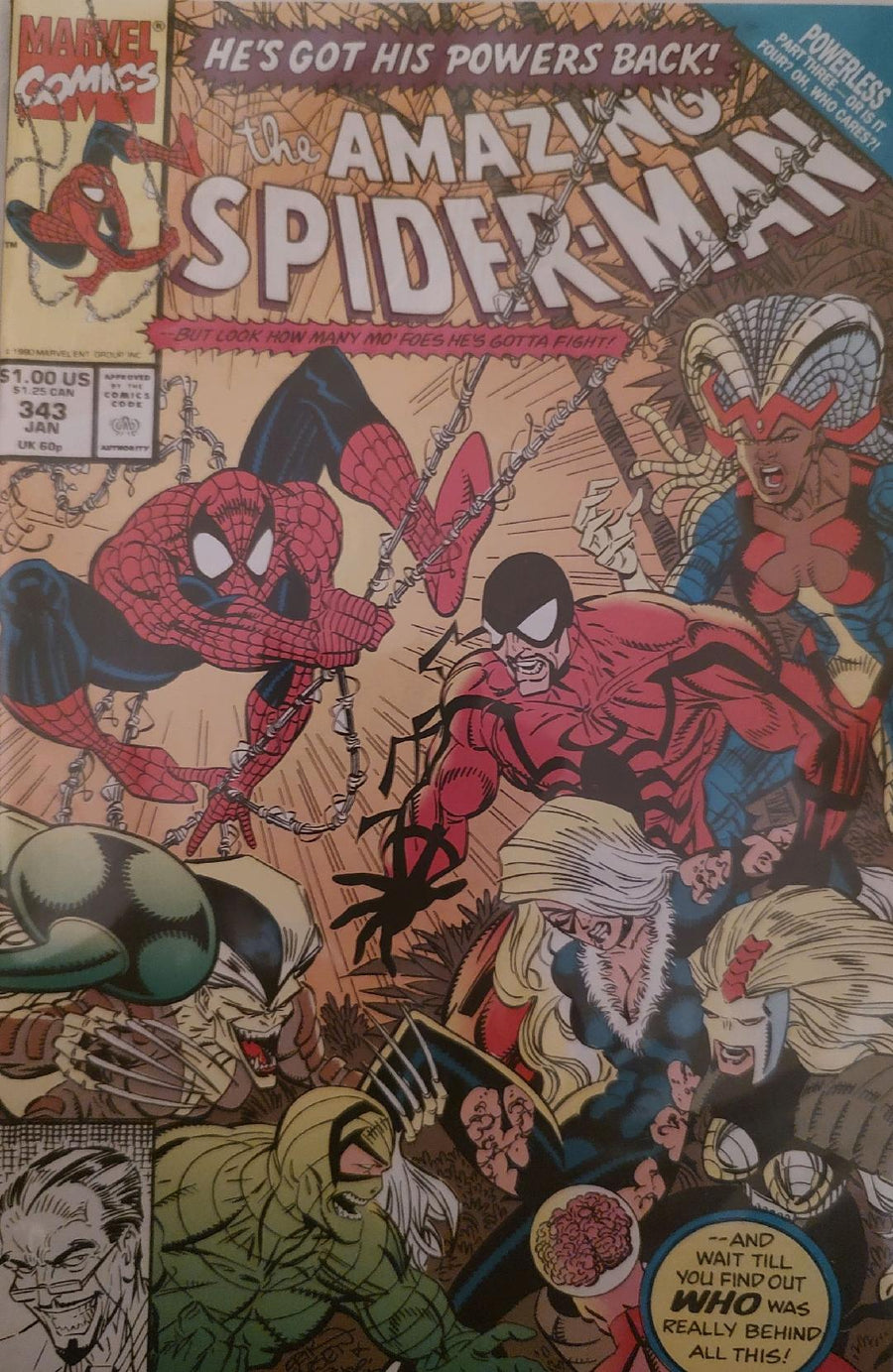 The Amazing Spiderman #343 Comic Book Cover