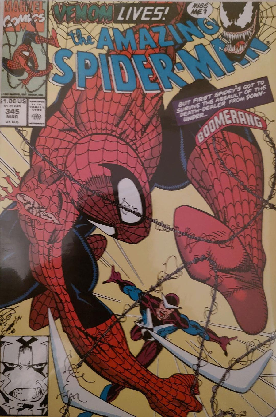 The Amazing Spiderman #345 Comic Book Cover