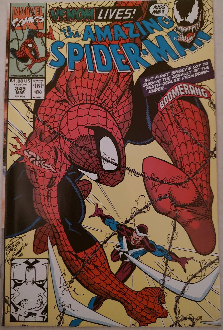 The Amazing Spiderman #345 Unique Offset Binding Comic Book Cover