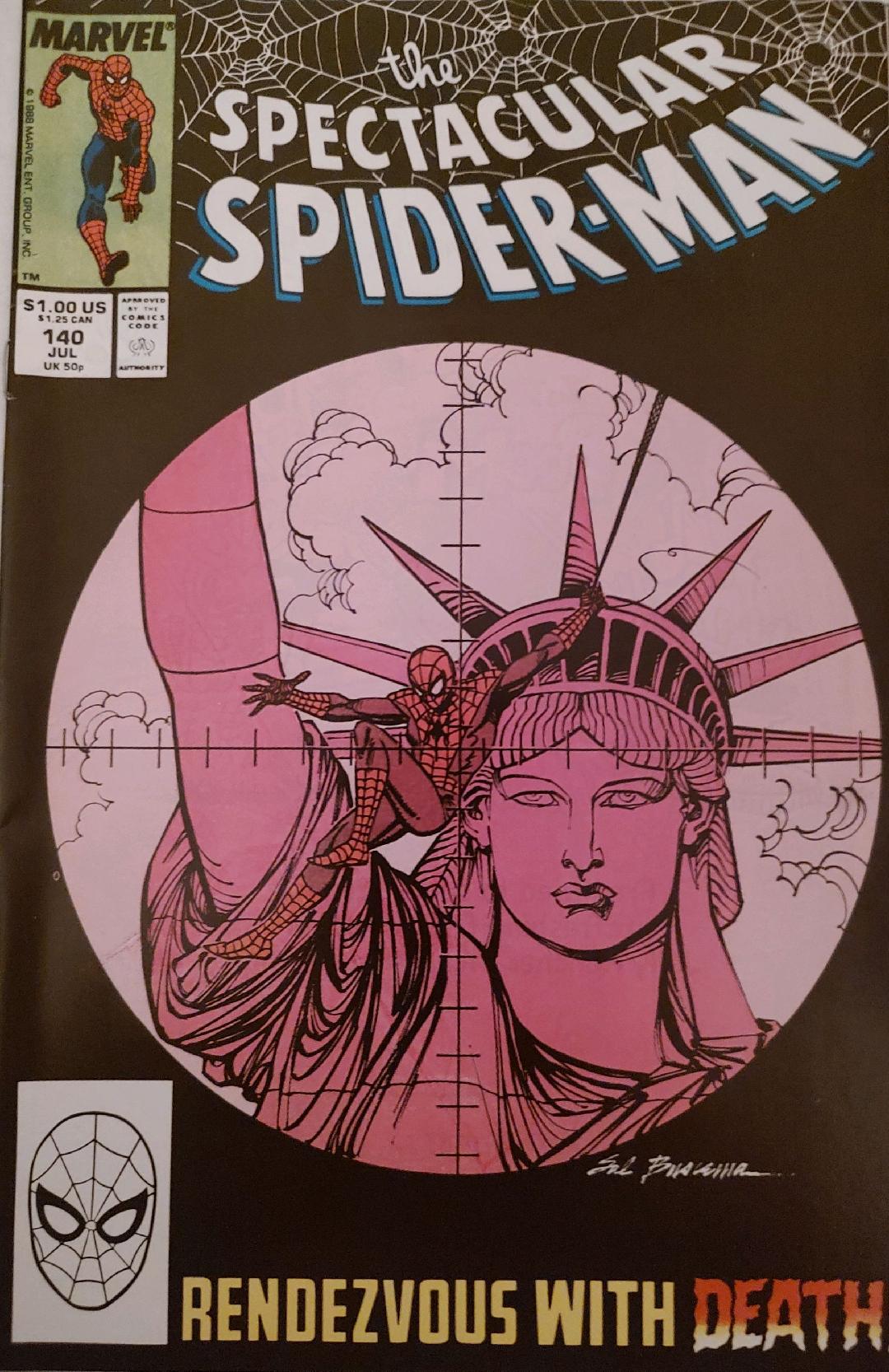 The Spectacular Spiderman #140 Comic Book Cover