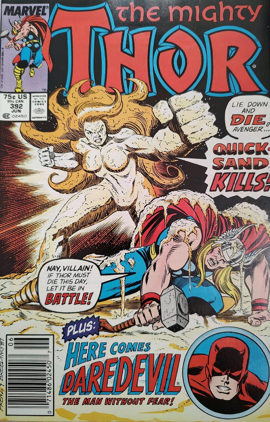 Thor #392 (The Mighty) Daredevil Comic Book Cover