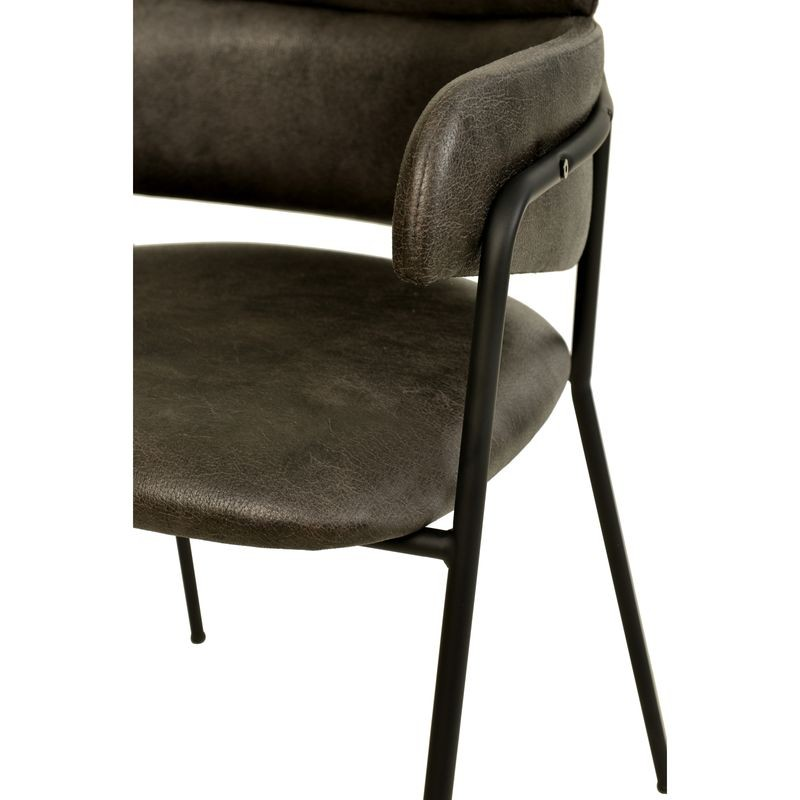LeisureMod Axis Collection Modern Dining Chair in Charcoal Closeup.