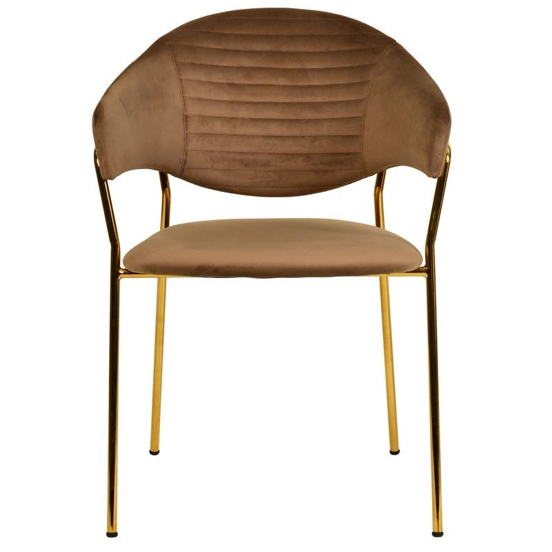 LeisureMod Bella Collection Modern Dining Chair in Brown Front View.