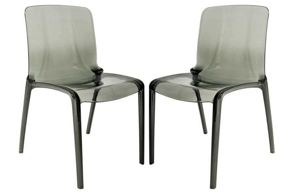 LeisureMod Murray Modern Dining Chair, Set of 2 Black Together.