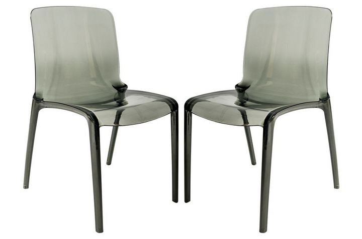 LeisureMod Murray Modern Dining Chair, Set of 2 Black Together.