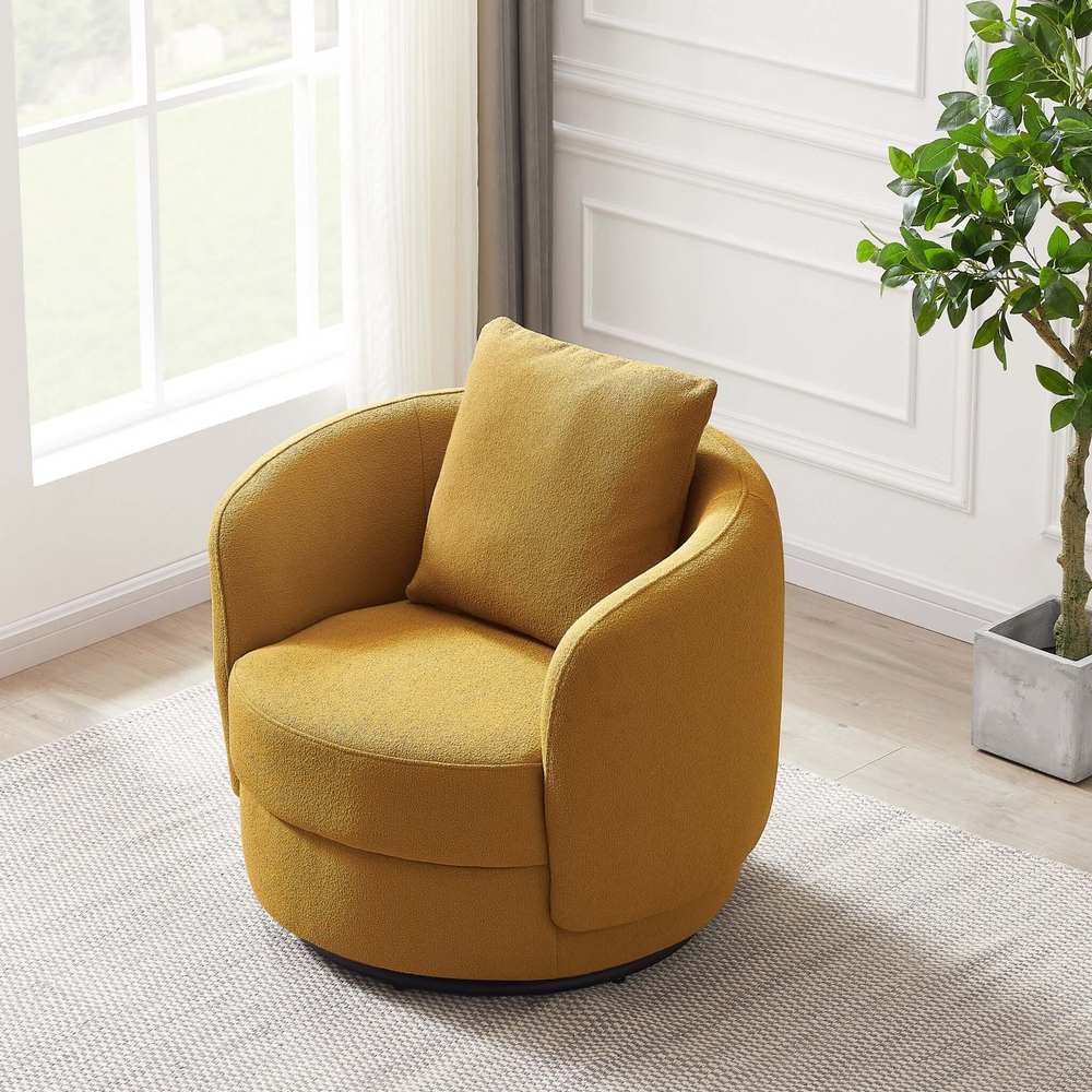Dylan Gold Boucle Lounge Chair in Room