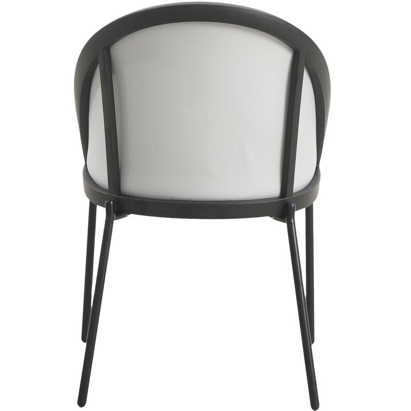LeisureMod Urbane Collection Modern Dining Chair in White Back View.