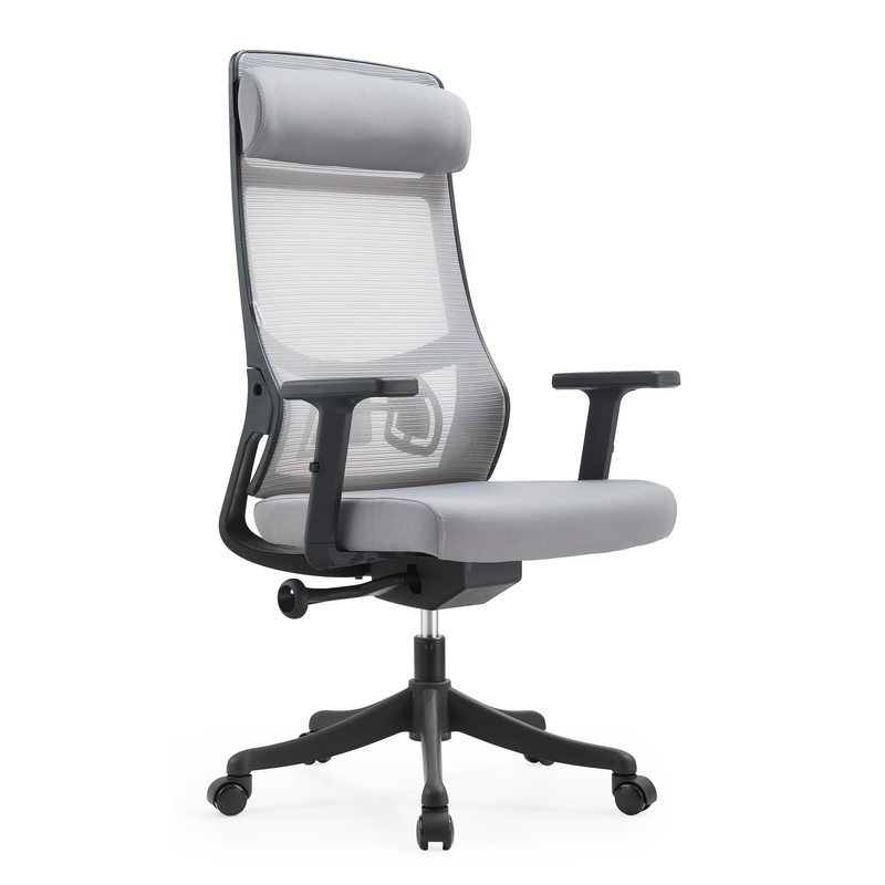 LeisureMod Office Dale Series Office Task Chair in Light Grey