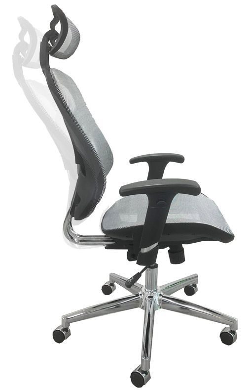 Silver Gray Trendflex Ergonomic Chair Side