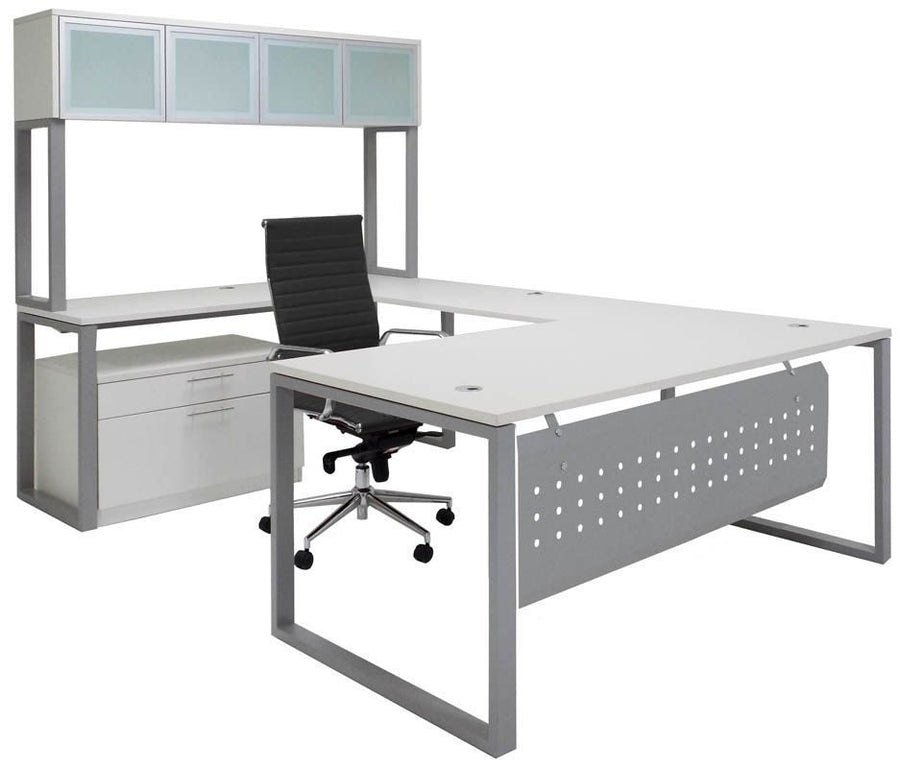 TrendSpaces U-Shaped Workstation w/Hutch