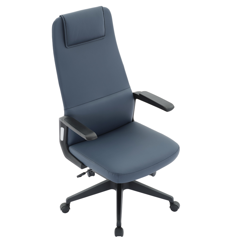 LeisureMod Nexa Collection Modern Office Chair in Blue Top View.