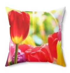 Tulips Spun Polyester Square Pillow