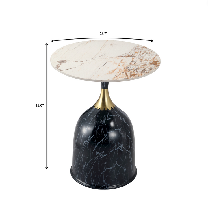 LeisureMod Oslo Collection Modern End Table in Stone Black Dimensions.