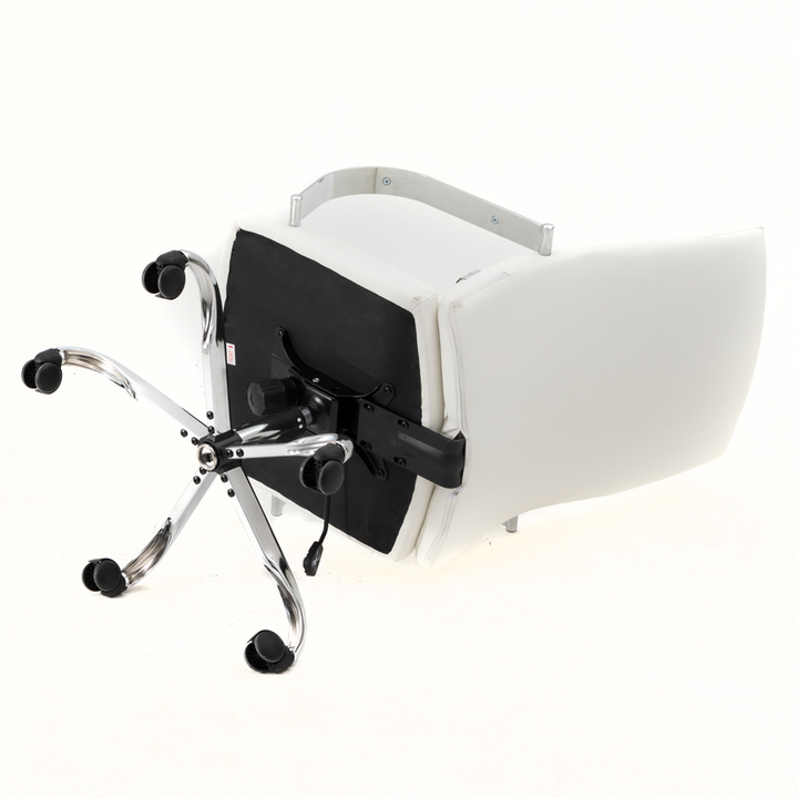 LeisureMod Sonora Modern High-Back Leather Office Chair White Bottom.