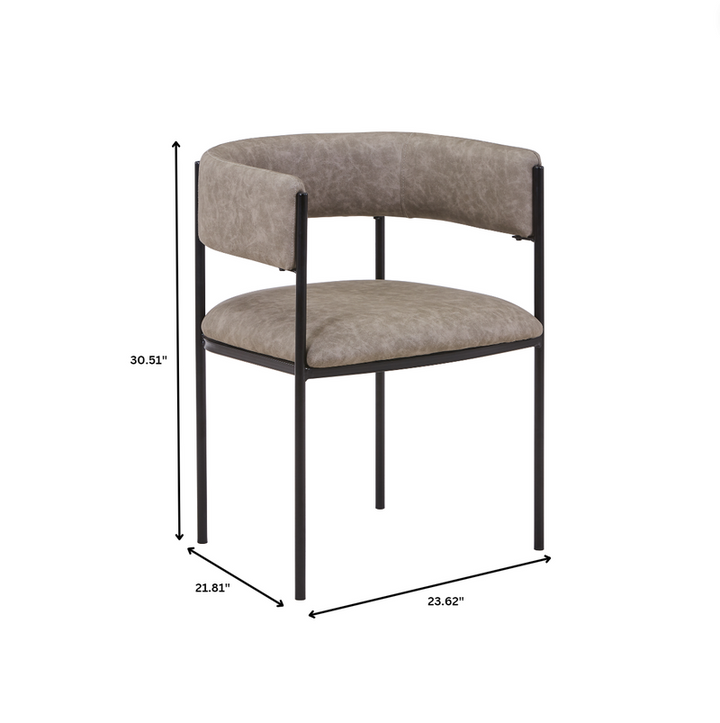Chair with dimensions labeled on a white background.